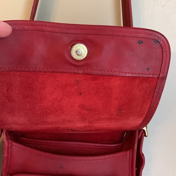 Vintage Red Coach Legacy Flap 9145 Leather Crossbody Handbag united states - Picture 4 of 16